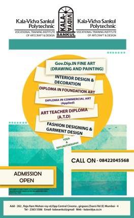 Admission open for Art courses, Interior design courses, Fashion design courses
